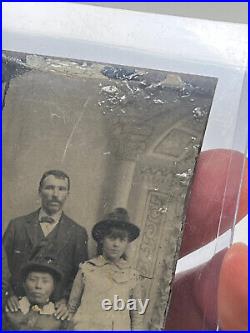 UNUSUAL Mixed Race Family Studio Tintype Photo White Husband Hispanic Wife