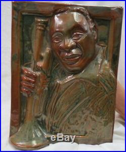 Ultimate Jazz musician Louis Armstrong art pottery sculpture artist signed DIANA