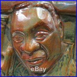 Ultimate Jazz musician Louis Armstrong art pottery sculpture artist signed DIANA