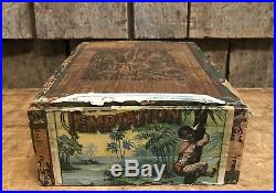 Ultra RARE 1890s Noble Cigar Co Westfield MA TEMPTATION Box Black Americana LOOK