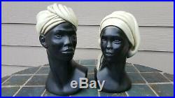 VINTAGE 60s AFRICAN AMERICAN WOMEN BUST STATUE MARIE BROWER BLACKAMOOR ESCO PROD