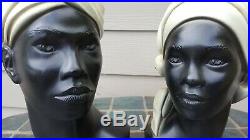 VINTAGE 60s AFRICAN AMERICAN WOMEN BUST STATUE MARIE BROWER BLACKAMOOR ESCO PROD