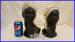 VINTAGE 60s AFRICAN AMERICAN WOMEN BUST STATUE MARIE BROWER BLACKAMOOR ESCO PROD