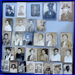 VINTAGE AFRICAN AMERICAN BLACK MEN GIRLS IN HATS PHOTO BOOTH 29 Pics Lot