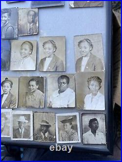 VINTAGE AFRICAN AMERICAN BLACK MEN GIRLS IN HATS PHOTO BOOTH 29 Pics Lot