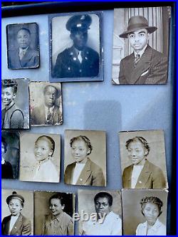 VINTAGE AFRICAN AMERICAN BLACK MEN GIRLS IN HATS PHOTO BOOTH 29 Pics Lot