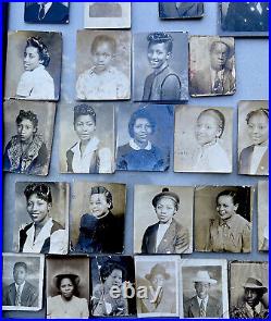 VINTAGE AFRICAN AMERICAN BLACK MEN GIRLS IN HATS PHOTO BOOTH 29 Pics Lot