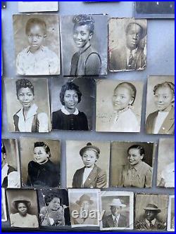 VINTAGE AFRICAN AMERICAN BLACK MEN GIRLS IN HATS PHOTO BOOTH 29 Pics Lot