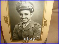 VINTAGE AFRICAN AMERICAN BLACK WW2 Bomber Squadron. USAAF AAF FRAMED PHOTO