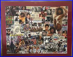 VINTAGE AFRICAN AMERICAN FINE ART COLLAGE 1990s 1980s History Black Power Ali