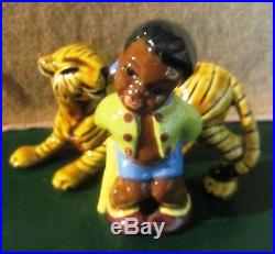 Vintage Black Americana Sambo And Tiger Figurines Ceramic Arts Studio Super