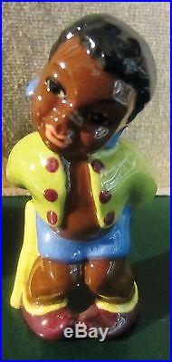 Vintage Black Americana Sambo And Tiger Figurines Ceramic Arts Studio Super