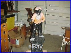 VINTAGE BLACK LAWN JOCKEY STATUE