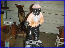 VINTAGE BLACK LAWN JOCKEY STATUE