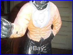 VINTAGE BLACK LAWN JOCKEY STATUE