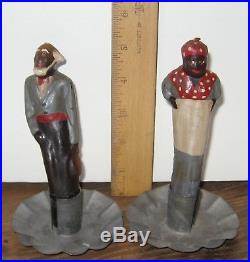 VINTAGE Black Americana Wax Candles Aunt Jemima and Uncle Mose RARE