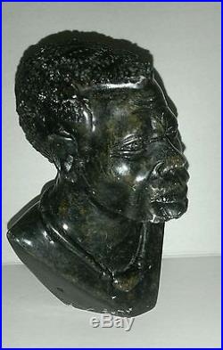 VINTAGE Bronze African American Statue Head Bust Collectable