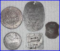 Vintage Slave Tag Oakwood Kemp Plantation Kkk Member Medal Set Collection 5 Lot
