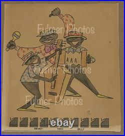VTG 1970s Photos BLACK AMERICANA Photo Art Poster 3Pc JAZZ BAND Bill Paul Trio