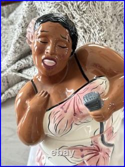 VTG 2001 Clay Art'Jazz Diva' Cookie Jar-Black Americana Hand Painted