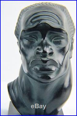 VTG Fred Press African Male Sculpture Heads Blackamoor Ceramic Chalkware Plaster
