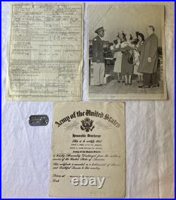 VTG WWII Dog Tag African American Black Soldier US Army Photo Lot ID'd Virginia