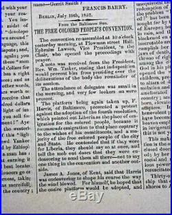 Very Rare 1852 FREDERICK DOUGLASS NEWSPAPER North Star Slavery Slaves Abolition