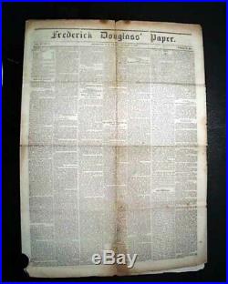 Very Rare 1853 FREDERICK DOUGLASS NEWSPAPER North Star Slavery Slaves Abolition