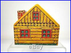 Very Rare 1930s J Chein Co. Tin Litho Black Americana Log Cabin Coin Bank