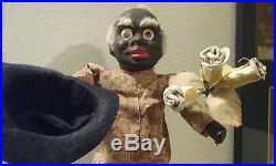 Very Rare Antique 10 Black Man Mechanical Squeak Toy