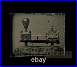 Very Rare Miniature Gem Tintype STEAM PUMP PATENT MODEL 1860s Photo