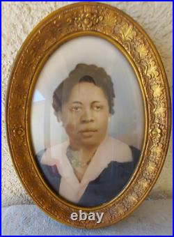 Victorian Black African-American woman oval frame color 15 x 11 1910'sphoto