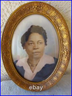 Victorian Black African-American woman oval frame color 15 x 11 1910'sphoto