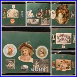 Victorian Scrapbook Diecuts Santa Baseball Flowers Black Americana Animals