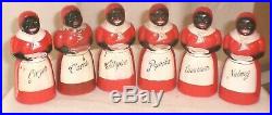 Vintage 11Pc. 1940's F&F Aunt Jemima Spice Set WithSyrup & 2 Salt Peppers