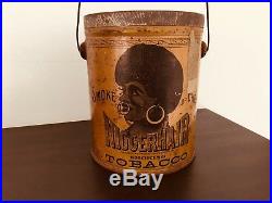Vintage 1800s N-hair tobacco tin-pre Biggerhair-antique-Black Americana
