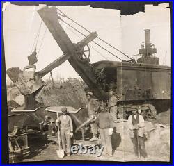 Vintage 1912 Photograph of African-Americans Working With Steam Shovel