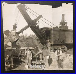 Vintage 1912 Photograph of African-Americans Working With Steam Shovel
