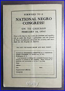 Vintage 1936 National Black Congress Chicago Frederick Douglass John P. Davis