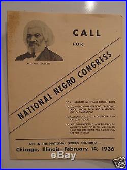 Vintage 1936 National Negro Congress Chicago Frederick Douglass John P. Davis