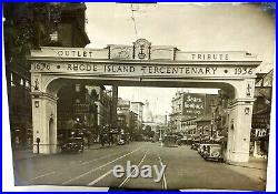 Vintage 1936 Rhode Island Outlet Tribute Arch Photo Sears Roebuck Hotel Cars