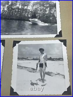 Vintage 1950's 60's Family Photo Album 60 Photos Fishing Boats Sharks Grouper