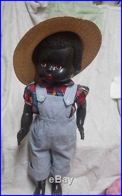 Vintage 1950s 21 inch Hard Plastic Black Pedigree Walker Doll