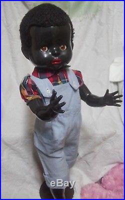 Vintage 1950s 21 inch Hard Plastic Black Pedigree Walker Doll
