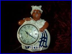 Vintage 1950s Black Americana Red Wing Kitchen Wall Clock Sessions Works Great