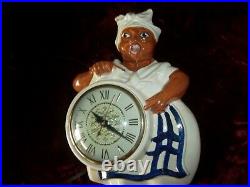 Vintage 1950s Black Americana Red Wing Kitchen Wall Clock Sessions Works Great