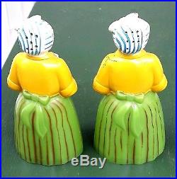 Vintage 5 Plastic F&f Green Luzianne Salt And Pepper Shakers