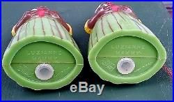 Vintage 5 Plastic F&f Green Luzianne Salt And Pepper Shakers