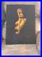 Vintage 60's Large Black Velvet African American cry Signed Painting 23'' x 17'
