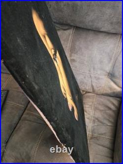 Vintage 60's Large Black Velvet African American cry Signed Painting 23'' x 17'